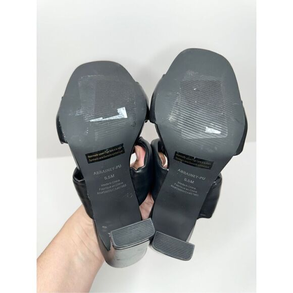 ABOUND Rainey Knotted Heeled Sandal in‎ Black Size 5.5 Square Open Toe Heels - Picture 9 of 9
